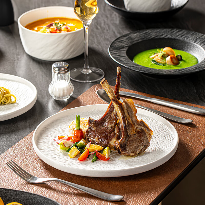 Lowe black and white rock pattern tableware set 2025 new high-value bowls and plates underglaze color ceramic bowls housewarming gift