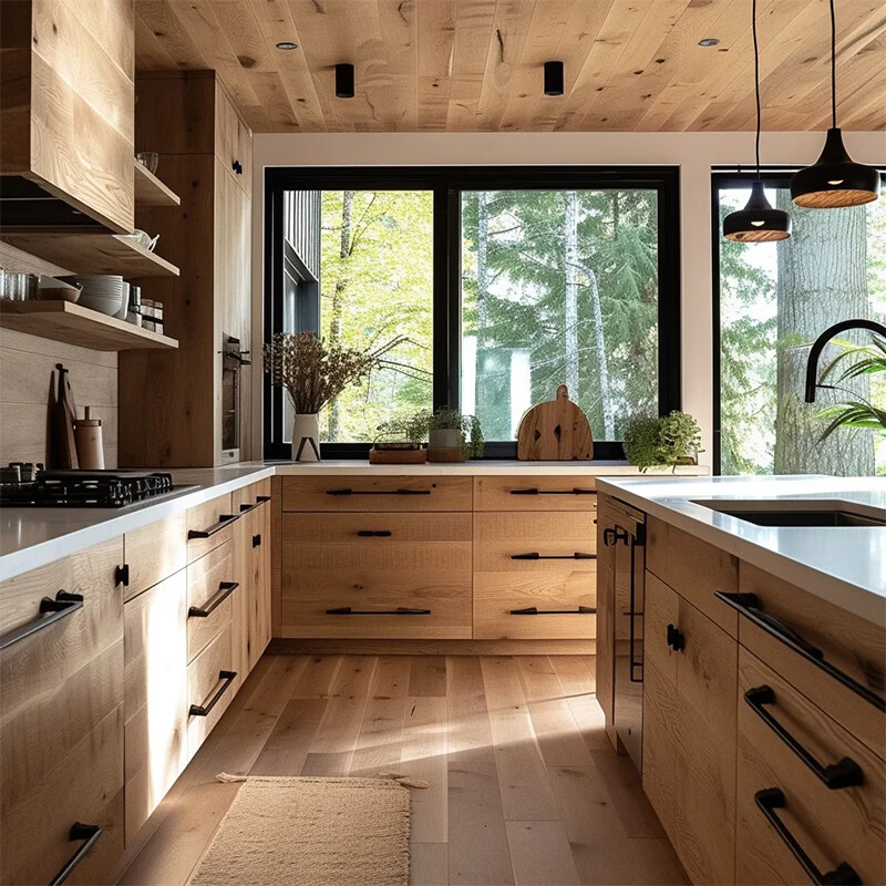 Wen Yijia Shanghai whole-house kitchen kitchen cabinets solid wood quartz countertops stove integrated size customization door-to-door custom-made deposit for logs