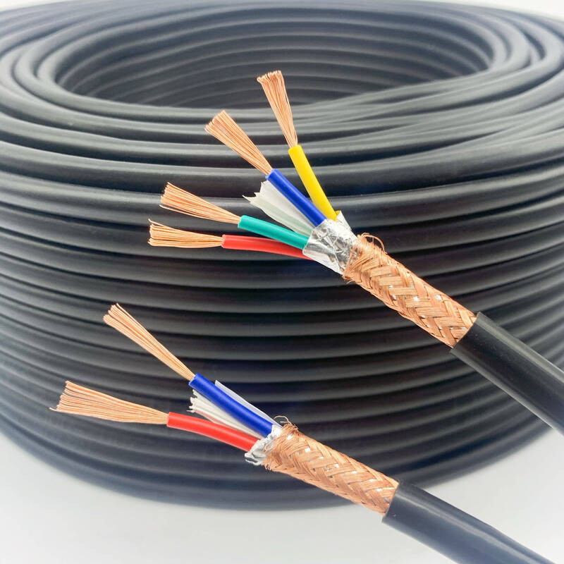 National standard RVVP shielded wire signal line 2 3 4 5 6 core 0.5 0.75 1 1.5 2.5 square control line copper core shielded wire 2*0.75 (100 meters)