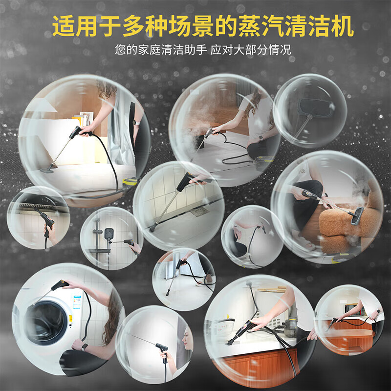 SMAYDA portable steam cleaner high temperature and high pressure multifunctional household cleaning machine air conditioning kitchen disinfection and degreasing artifact flagship intelligent digital display dual switch buy one