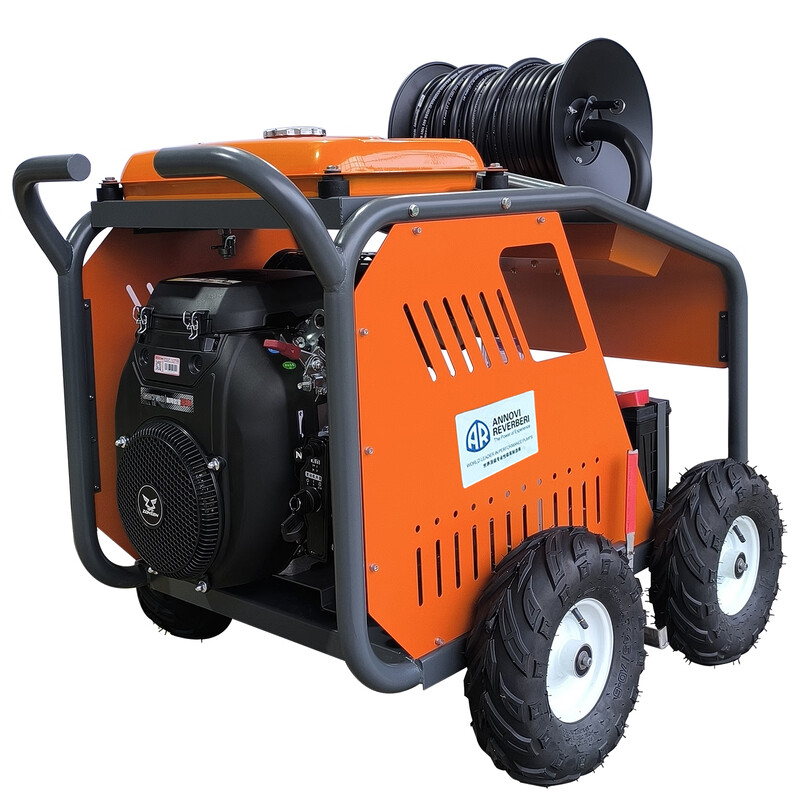 High-pressure pipe unblocking machine water rat sewer cleaning machine high-power gasoline diesel high-power property municipal commercial industrial area rainwater and sewage cleaning equipment Zongshen gasoline Italian AR unblocking 600mm pipe