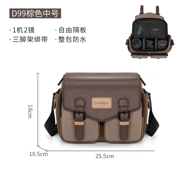 CWATCUN shoulder camera bag Japanese portable casual mirrorless SLR cardon professional crossbody suitable for Fuji Canon Sony Nikon camera bag