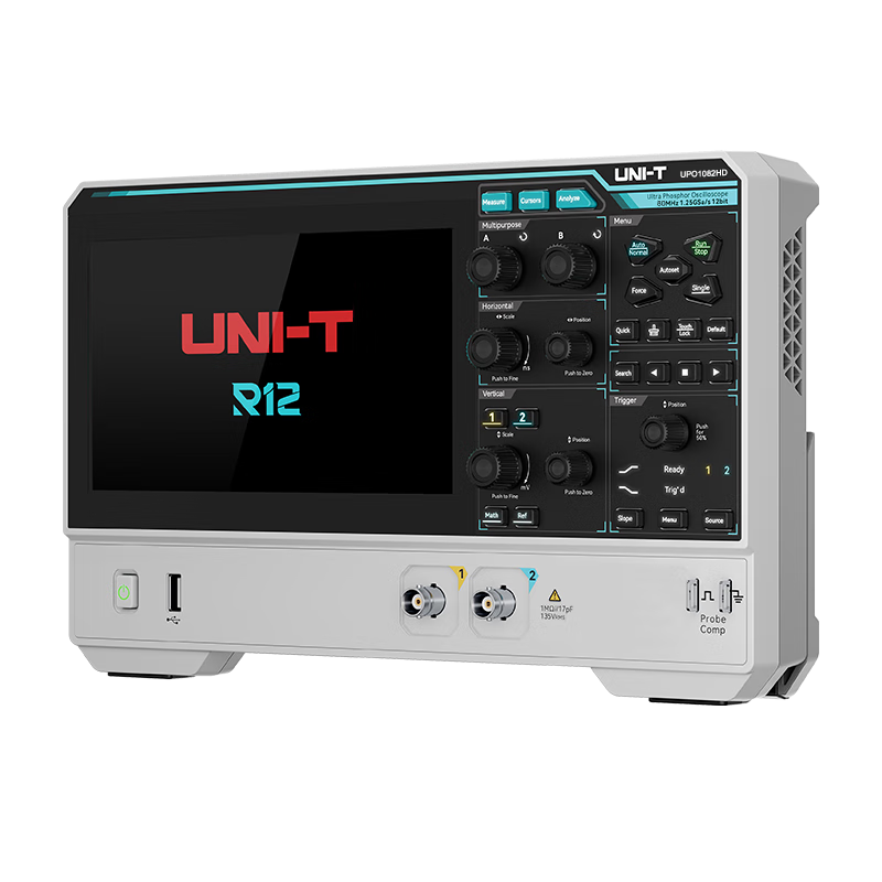 UNI-T UPO1082HD high-precision digital oscilloscope 12-bit high-resolution dual-channel touch screen oscilloscope portable UPO1082HD (dual-channel 80M bandwidth)