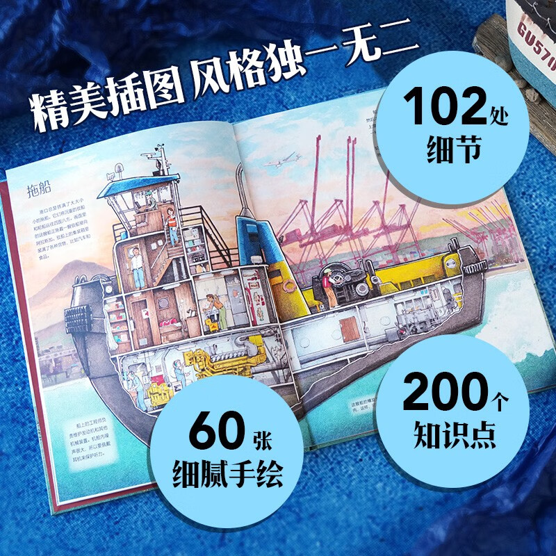 The Big Busy Ship by Thomas Krestutina, 5-10 years old, popular science picture book, explore 10 special ships and experience 10 kinds of life at sea