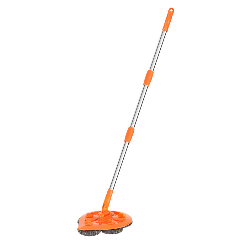 Pool fish pond brush mop wipe floor tiles long handle brush steel ball floor brush to remove moss artifact outdoor cleaning orange steel ball brush + steel wire replacement head 10 pieces