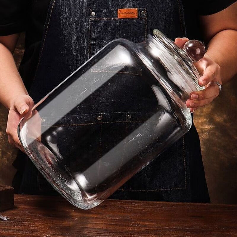 Fantasy thickened glass pickle jar household sealed salty sauerkraut jar Sichuan pickle jar chili sauce laba garlic pickle 4 pounds