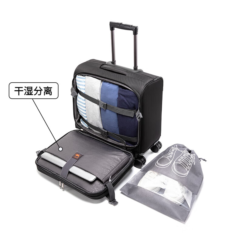 Walker Shop Light Luxury Brand Luggage Women's Carry-on Case Men's Small Lightweight Business Travel Trolley Suitcase Dark Gray 18-inch Carry-on Case