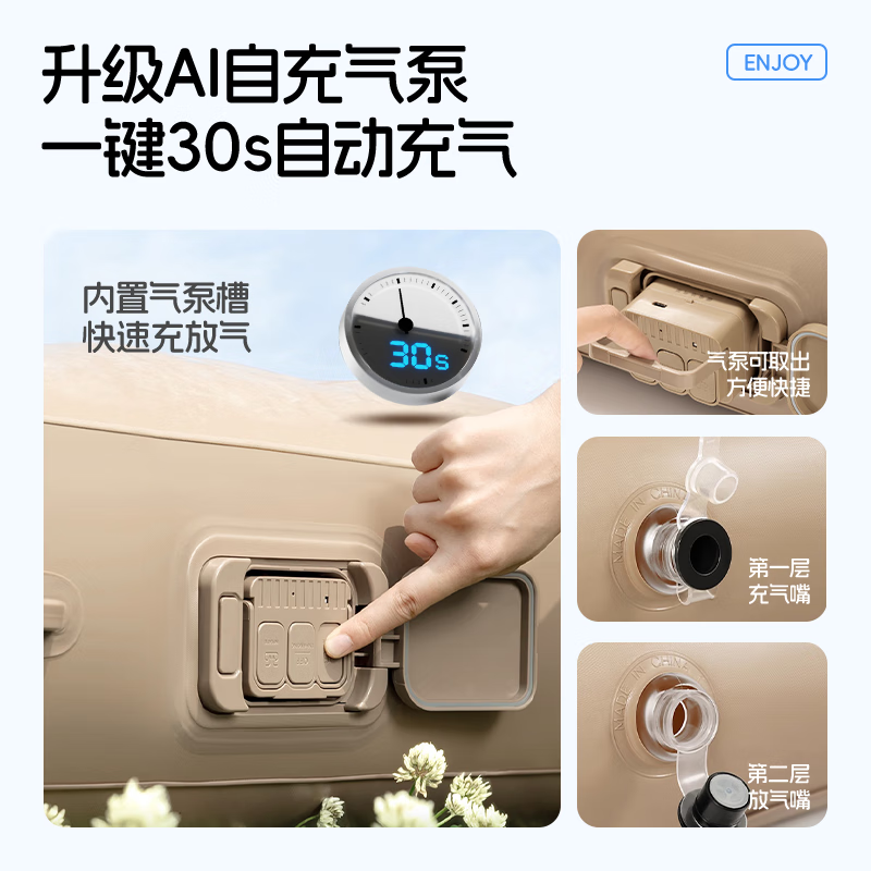 XIANNIAO car air mattress car rear sleeping pad car sleeping artifact filling flat pad car SUV automatic air pump