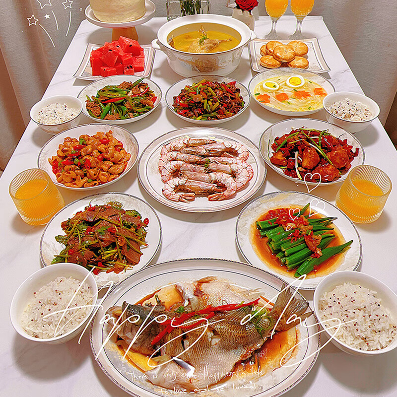 Lowe Dahaoheshan 62-piece Jingdezhen ceramic tableware set bowl and dish set home moving new home bowl and dish set