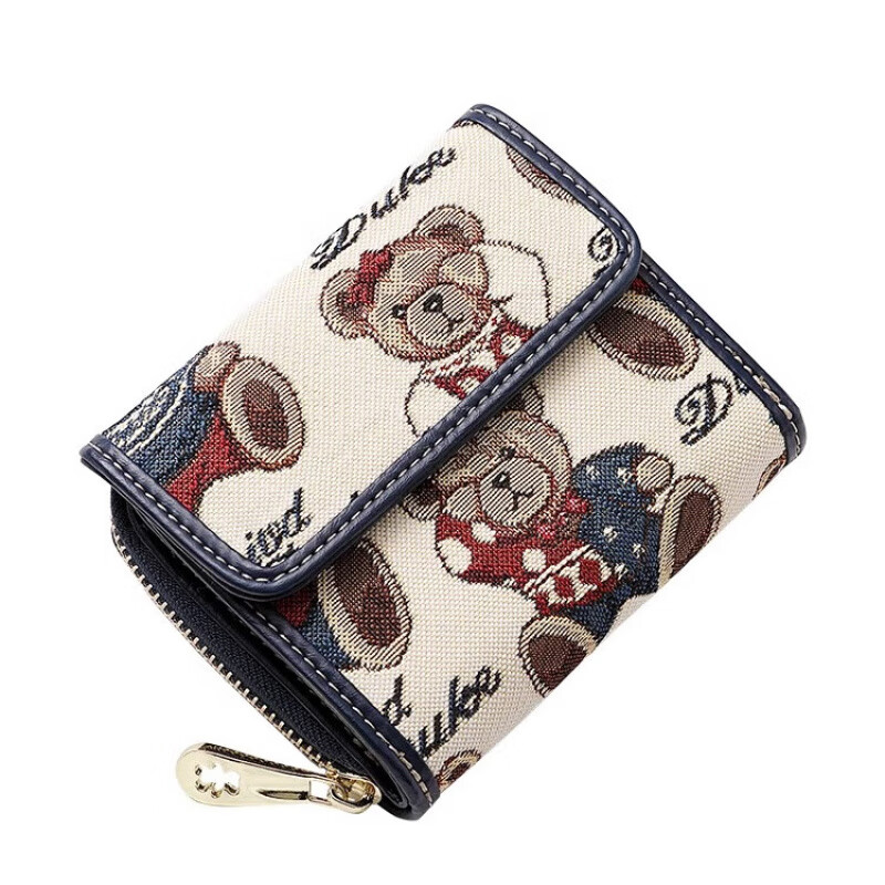 Chongsukei small&ck wallet women's 2025 new fashion Korean version trendy girls small fresh and cute folding small wallet hand-held new white