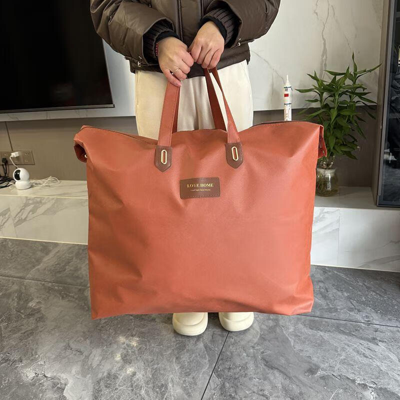 Winter quilt core quilt storage bag, enlarged and thickened packaging bag, metal buckle silk quilt four-piece handbag, red large size (for autumn 6 pounds of silk quilt)