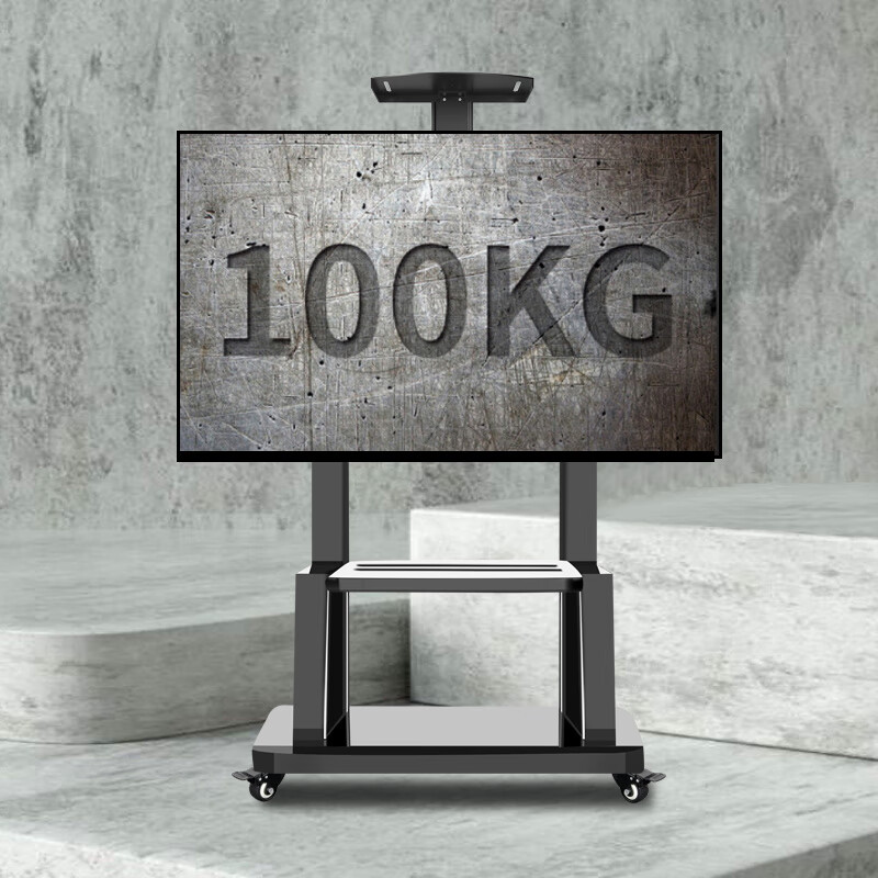 Solid Cool 32-75 inch TV floor stand movable cart stable load-bearing conference tablet all-in-one machine smart screen education exhibition opening adapted for Xiaomi Skyworth TCL Konka 43-75 inch TV mobile stand - thickened version