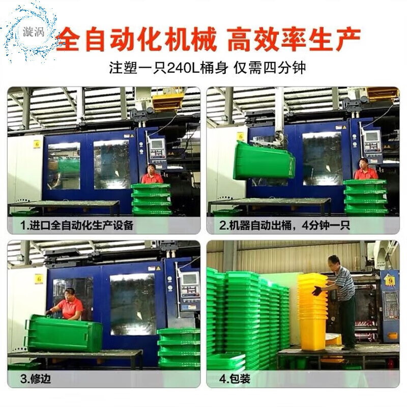 Outdoor trash can large capacity industrial classified kitchen waste outdoor covered commercial large sanitation box dry and wet trailer 80L thick green kitchen waste suitable