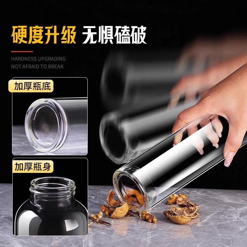 Baijie wine bottle bubble wine glass bottle sealed food grade special high-end liquor bottle wine jar flask wine bubble container empty bottle private collection of two high-quality high borosilicate 500ml