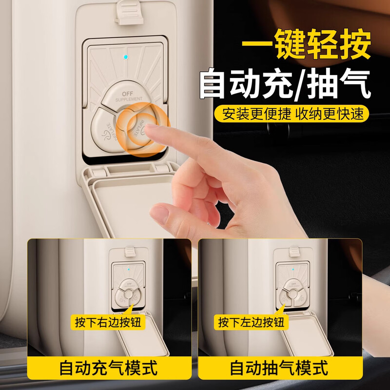 Uncle Snail Car Automatic Inflatable Mattress Car Back Seat Sleeping Cushion Air Cushion Bed SUV Travel Bed Car Sleeping Artifact Automatic Pumping and Charging + Preventing Rear Seat Tilt + Reserved Air Outlet