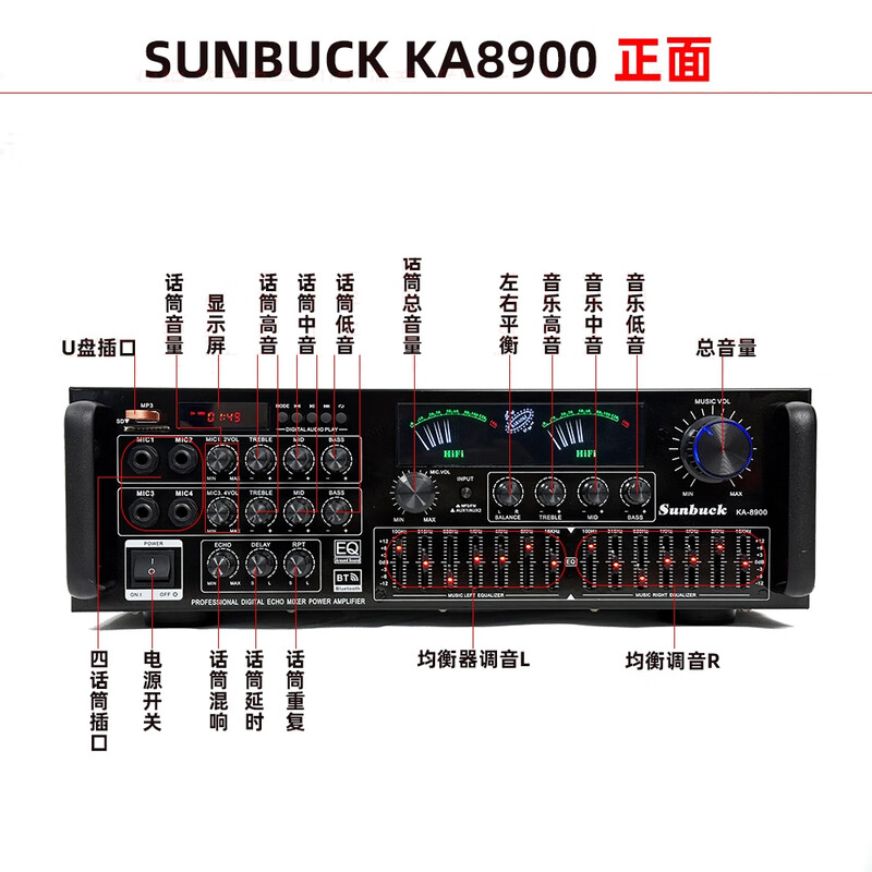 Shanyu SUNBUCK new balanced tuning Bluetooth 5.4 high-power 4-channel amplifier fiber coaxial lossless decoding U disk playback