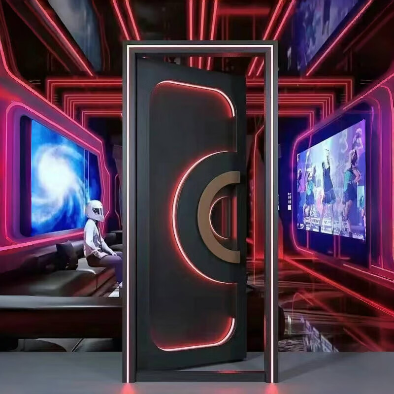 KTV fire door soundproof door private room door luminous bar special stainless steel door karaoke hall custom private room internet celebrity door style 1