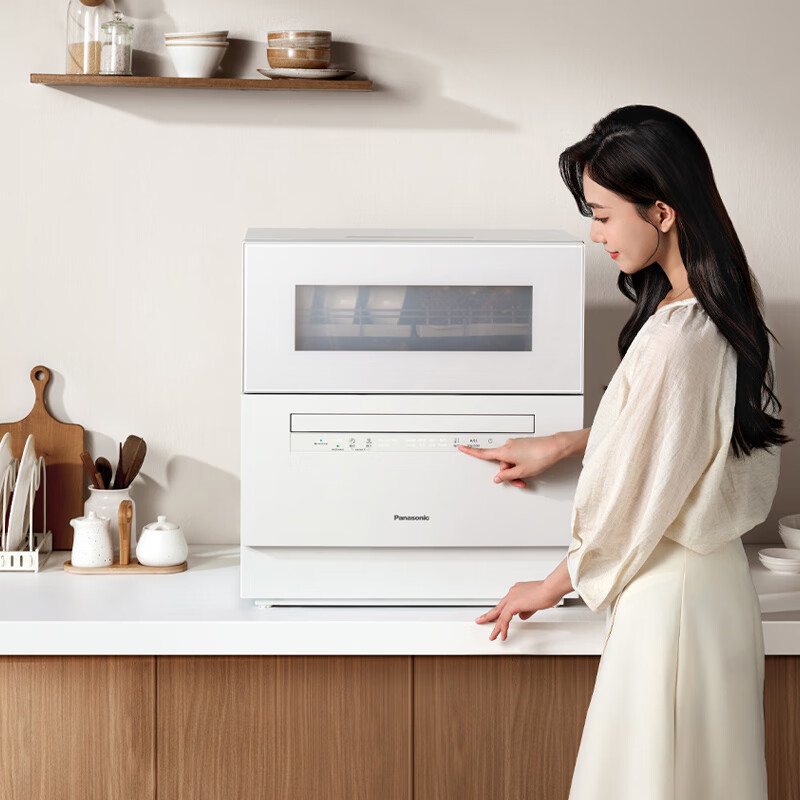 5 sets of Panasonic desktop dishwashers, third-generation K1Y Nanoyi 7-day storage, 80 high temperature sterilization, 29-minute quick wash, hot air drying, double-layer basket, countertop small dishwasher