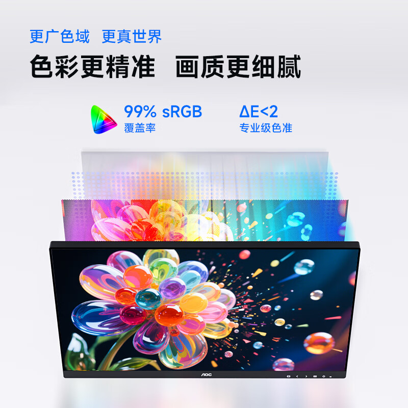 95% new AOC computer monitor 27-inch 2K HD 75Hz wide viewing angle IPS rotating lift home design office TUV low blue light eye-friendly display Q27P10