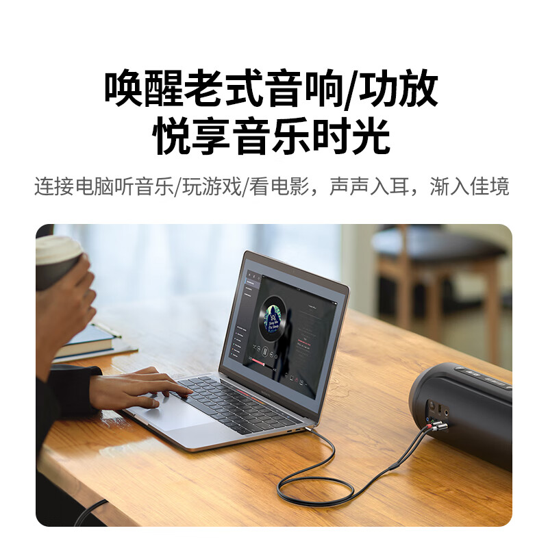 Greenlink 3.5mm to double lotus head audio cable, one into two, red and white 2RCA male to male one to two connection cable, mobile phone computer TV adapter audio amplifier 2 meters 90247