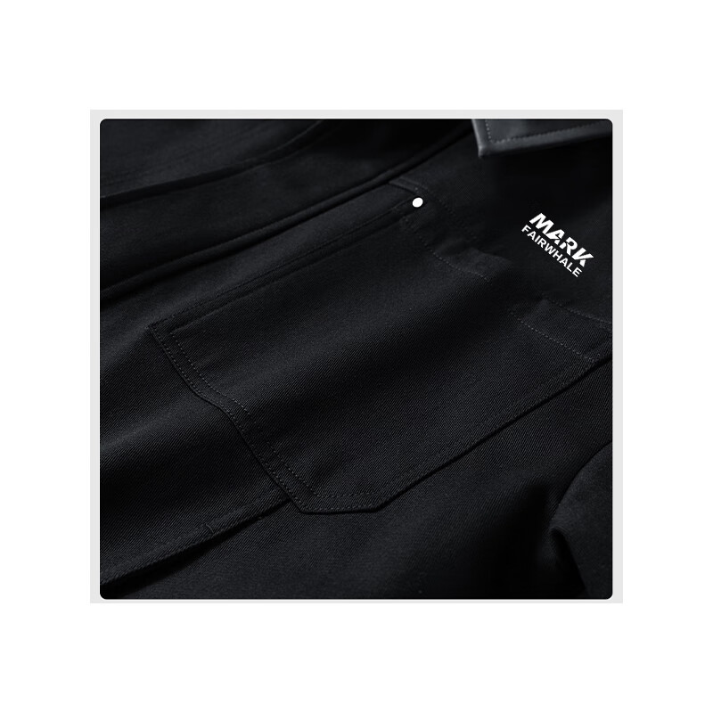 Mark Huafei Jacket Men's Spring and Autumn Lapel Long Sleeve Jacket Couple Outdoor Casual Versatile Top Black XL