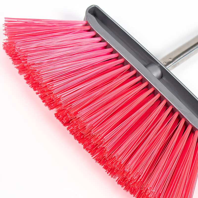 Hesdige Hard-bristled Industrial Sweeping Plastic Broom Set Stainless Steel Extended Rod Hard-bristled Sweeping Enlarged Hard Wire Sweeping with Three-section Splicing Rod (2 Sets) Jingcang Flash Delivery JG-1803