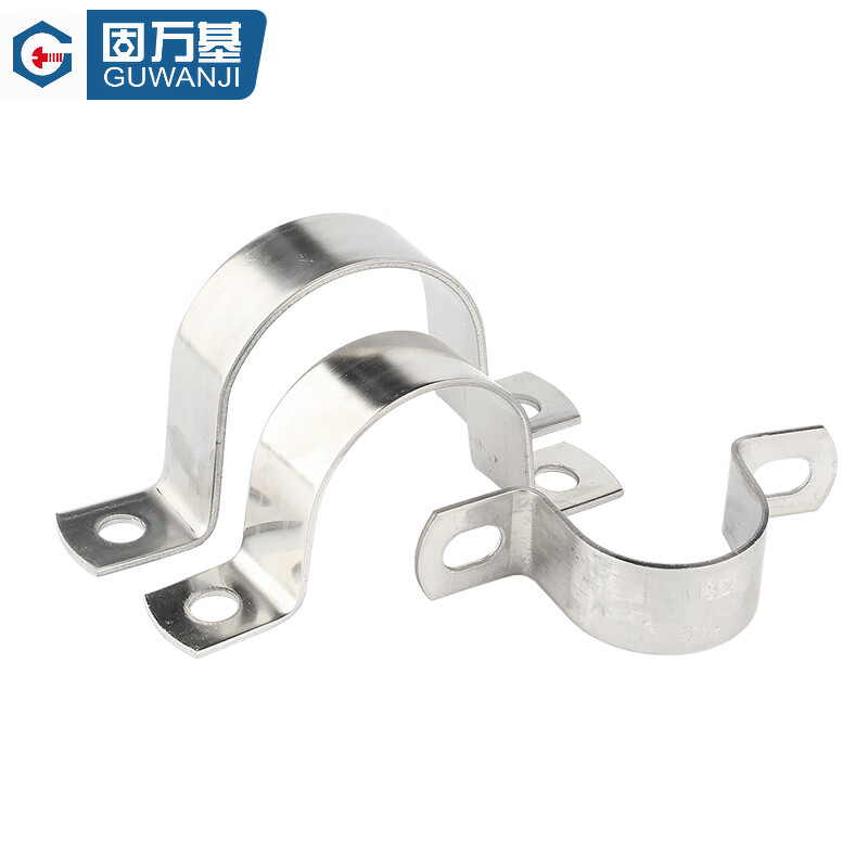 GUWANJI stainless steel U-shaped pipe clamp, riding pipe hoop bracket, pipe buckle, hose hoop, water pipe clamp buckle, 304 thickened M25, 20 pcs/pack