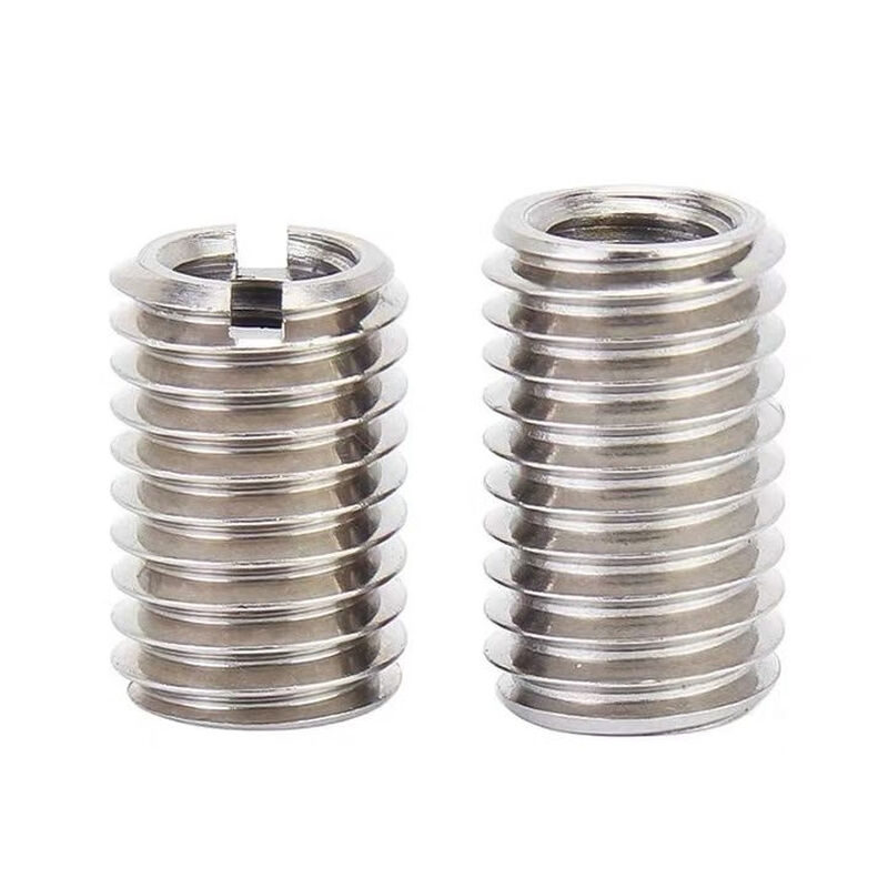 Thread protection sleeve stainless steel braces steel wire screw sleeve 303 self-tapping internal and external thread nut conversion sheath wire sleeve complete set M2m8-M12 inner M2.5 outer M4 length 4 (100 pieces) slotted