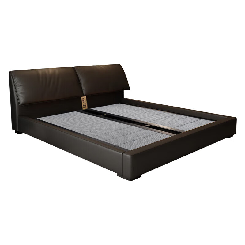 Duofei Kingdom Leather Bed Light Luxurious Minimalist Elephant Ear Bed 1.8m 2m Double Bed with Built-in Storage Master Bedroom King Bed F2506 Frame Leather Bed + 2 Cabinets + 5D Lavender Mattress 1.8*2m S Grade First Layer Cowhide 9D Full Bed