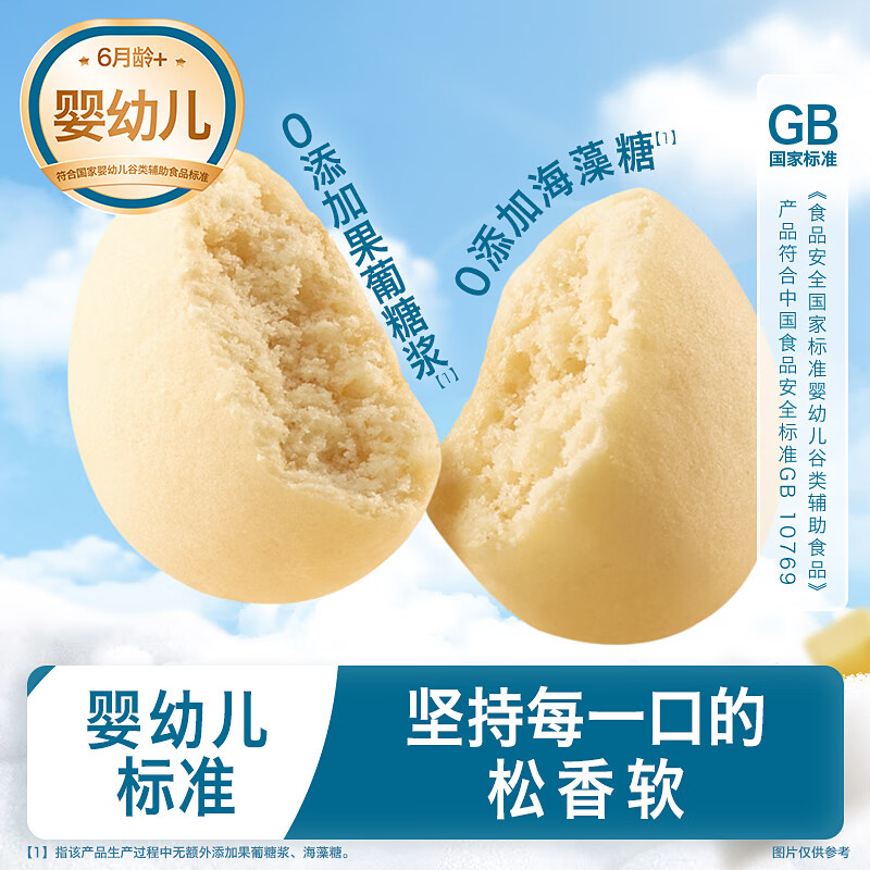 Heyangyang Infant Soft Cake for 6 months and above, High Calcium Iron and Zinc, Baby Snacks, Teething Biscuits, Baby Snacks, Level 1 Soft Cake Combination (Original Flavor*1+Banana*1)