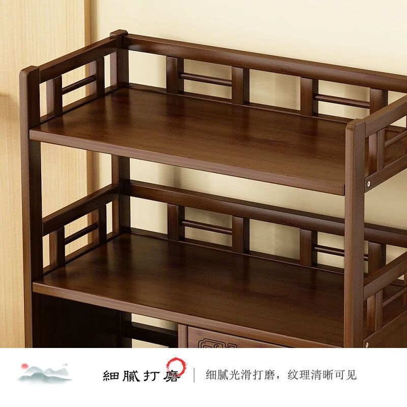 Badiqi side cabinet sofa side table corner table small tea cabinet solid wood tea set tea storage cabinet tea cabinet storage rack tea table coffee table low price promotion three-layer 50 classic model hot sale