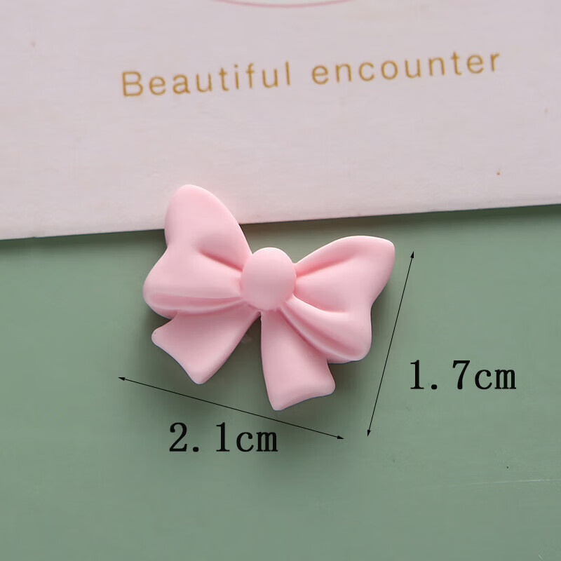 Macaron color bow diy resin jewelry accessories homemade mobile phone case hairpin hairpin decorative material pink
