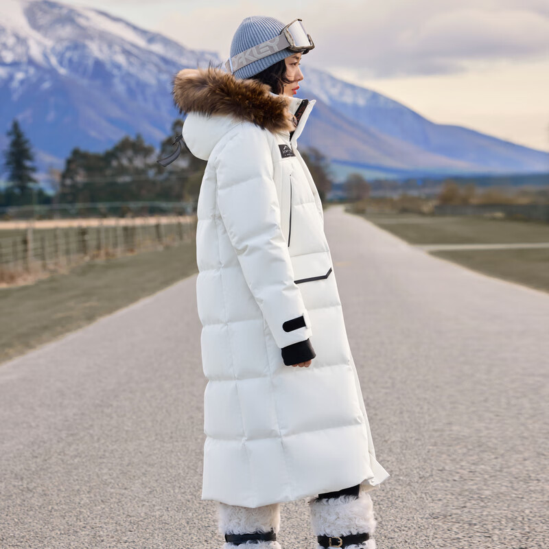 Flying in the snow, Cheng Yi's same style, wind and snow, long thickened down jacket for men and women, extremely cold, warm and fashionable for outdoor sports