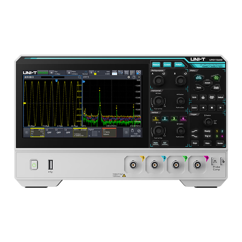 Unilever UPO1154HD four-channel digital oscilloscope 12bit high-resolution 150M bandwidth digital fluorescent oscilloscope