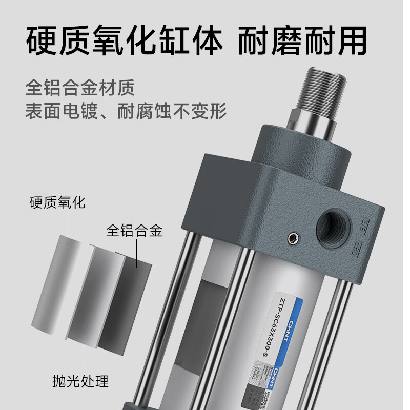 Chint (CHNT) pneumatic standard cylinder SC small large thrust 32 40 63 80 100 bore with magnetic ring SC40X50-S