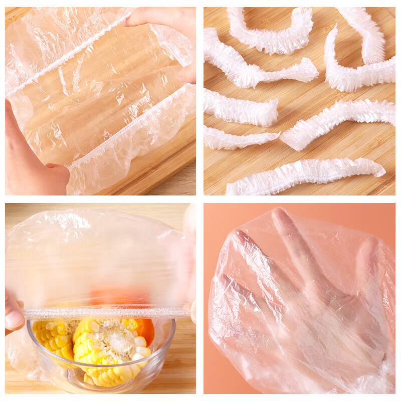 Original idea of kitchen cling film covers 500 pieces, food-grade disposable plastic wrap covers, leftovers self-sealing bowl covers, plastic bags, regular transparent 500 pieces, stretchable 35cm