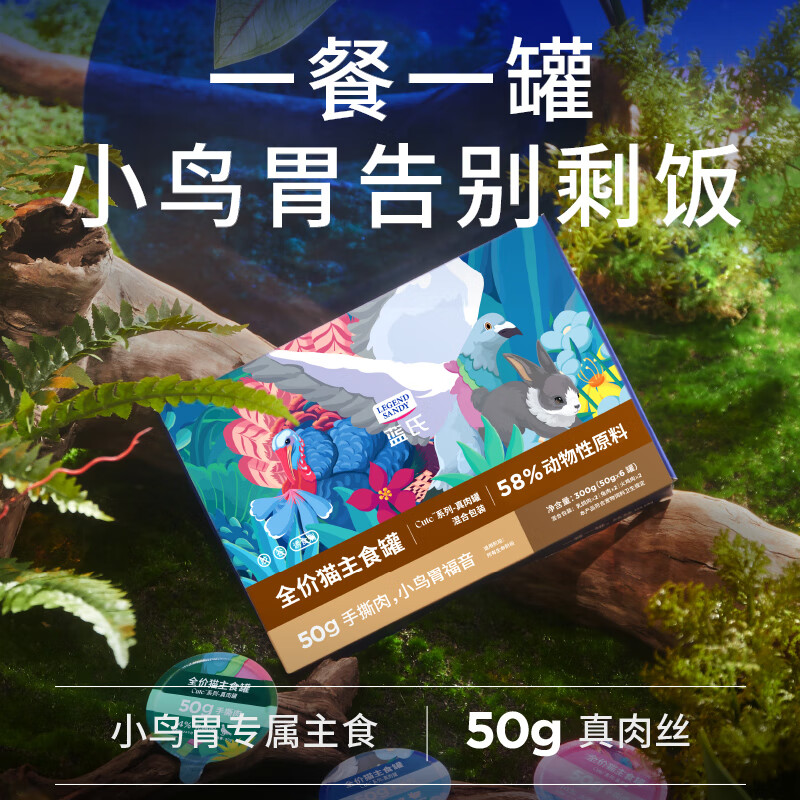 LEGENDSANDY LEGENDSANDY cat snacks wet food staple cans full price real meat cans cute series mixed flavors 50g*18 cans