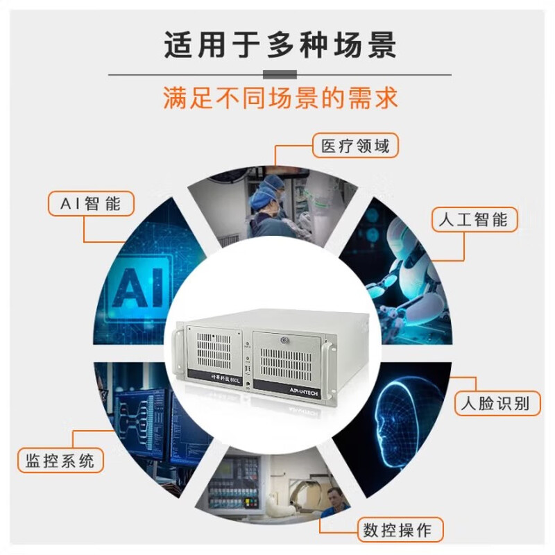 APUG Advantech Advantech Industrial Computer 510 original IPC-610L industrial computer host server serial port supports XP workstation equipment visual inspection 4U chassis complete machine IPC-610L-AIMB-707VG I7-10700/32G/1T mechanical/keyboard and mouse