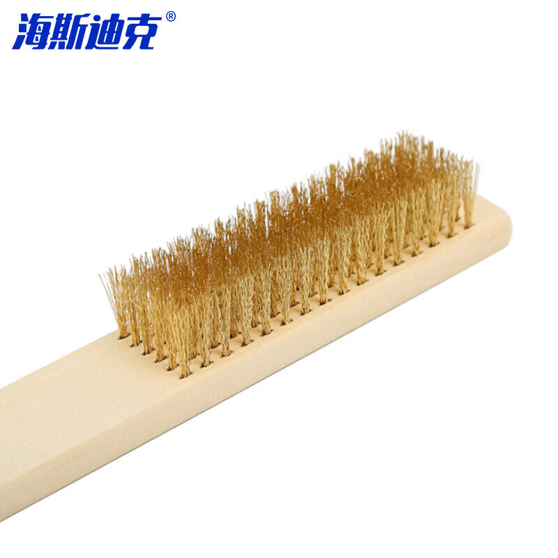 Hasdick wooden handle copper wire brush (6 pieces) industrial paint and rust removal brush metal cleaning brush HZL-269