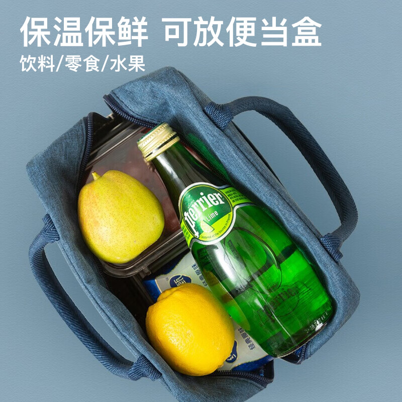 Xiangyou Town Lunch Box Bag with Rice Insulation Tote Bag Lunch Bag Lunch Box Bag Insulation Box Aluminum Foil Outdoor Insulation Bag Blue
