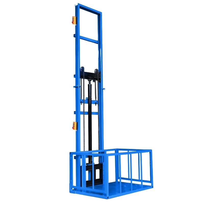 Kuoai Electric Hydraulic Freight Elevator Factory Household Warehouse Freight Elevator Platform Guide Rail Cargo Loading and Unloading Hoist Electric Model - Height 2.0 Meters Loading 500KG Wireless Remote Control