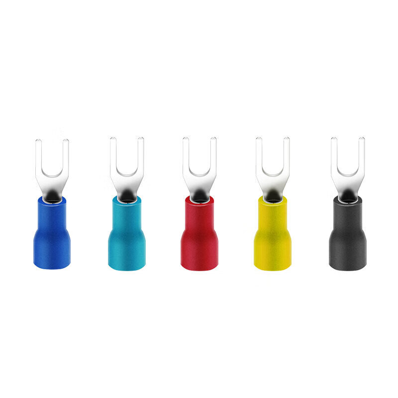 HUIJUN SV terminal fork-shaped U-shaped Y-shaped pre-insulated cold-pressed wiring copper nose SV1.25-3 (0.5-1.5 square meters) 200 pieces/box