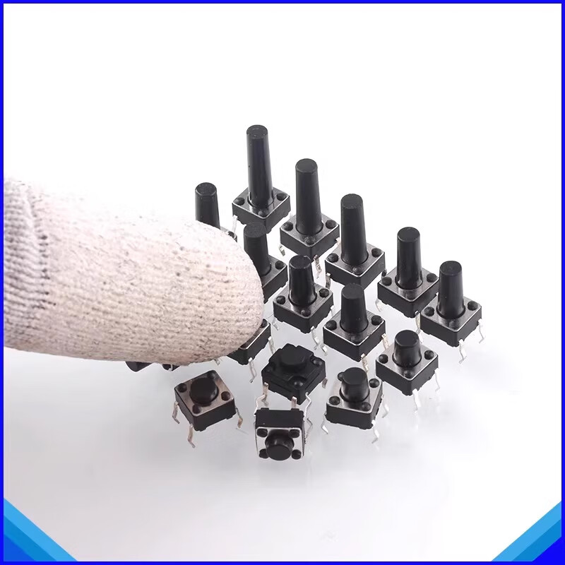 Zejie 6*6 tact switch 12*12 patch 4.3/7/8/9/10/11/13mm micro button button vertical plug-in 6*6 commonly used 7 types of horizontal tact switch boxes 20 each, 140 in total