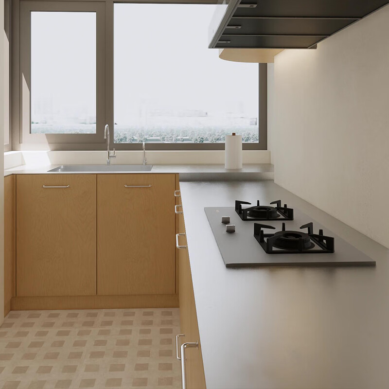 Food grade 304 overall stainless steel cabinets with transferred wood grain Japanese style stainless steel countertops solid countertops final payment amount