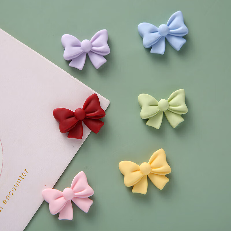 Macaron color bow diy resin jewelry accessories homemade mobile phone case hairpin hairpin decorative material pink