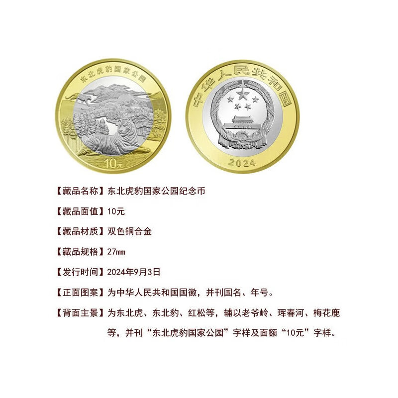 Haozangtianxia National Park Series Commemorative Coins 4 Coins (Sanjiangyuan, Giant Panda, Siberian Tiger and Leopard, Tropical Rainforest)