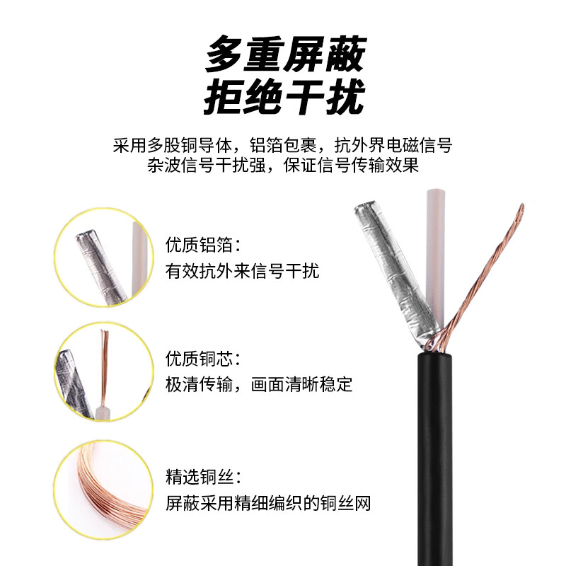 Ningcai (NINGCAI) BNC to AV cable 75 ohm video adapter extension cable NC-Q9J/RCAJ2V0100 coaxial Q9 male to RCA male black 1m