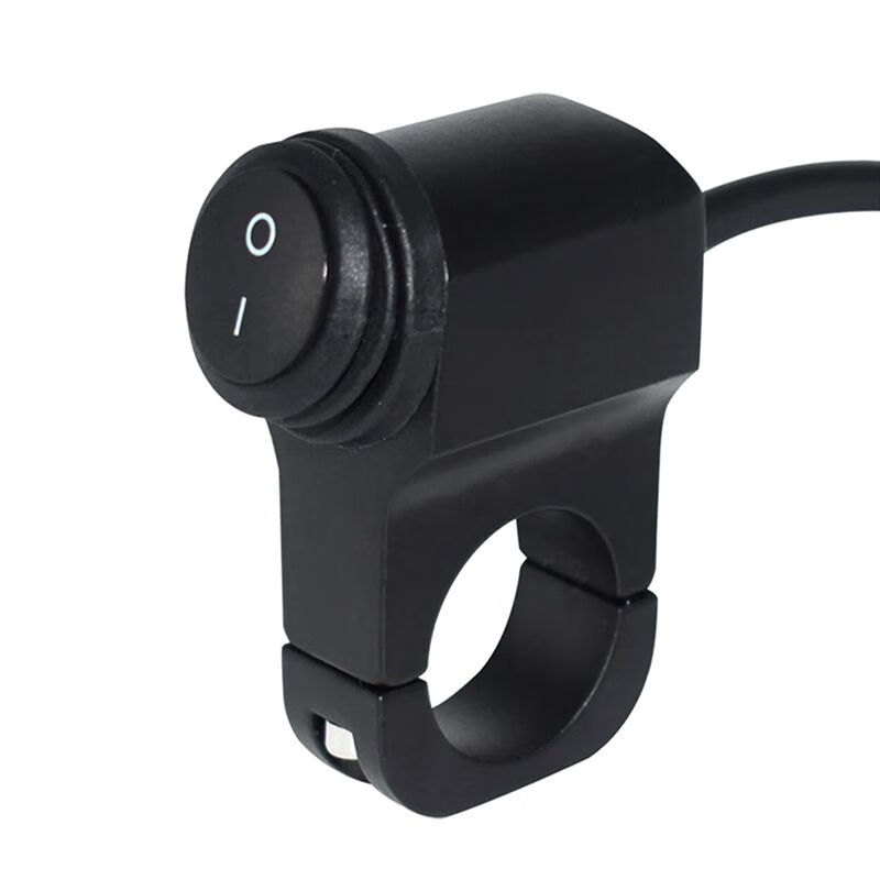 Small switch mini button motorcycle electric vehicle universal modified switch aluminum alloy LED headlight spotlight horn start waterproof switch waterproof B style blue light self-locking switch 1