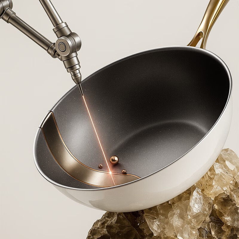 Wenlun Mountain cobblestone ultra-titanium non-stick wok household cooking pot uncoated induction cooker gas stove ultra-titanium stir-fry titanium non-stick wok