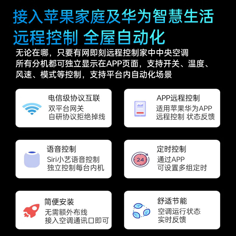 VRF central air conditioning intelligent temperature control panel gateway Apple dual platform air conditioning gateway PRO-Oakes